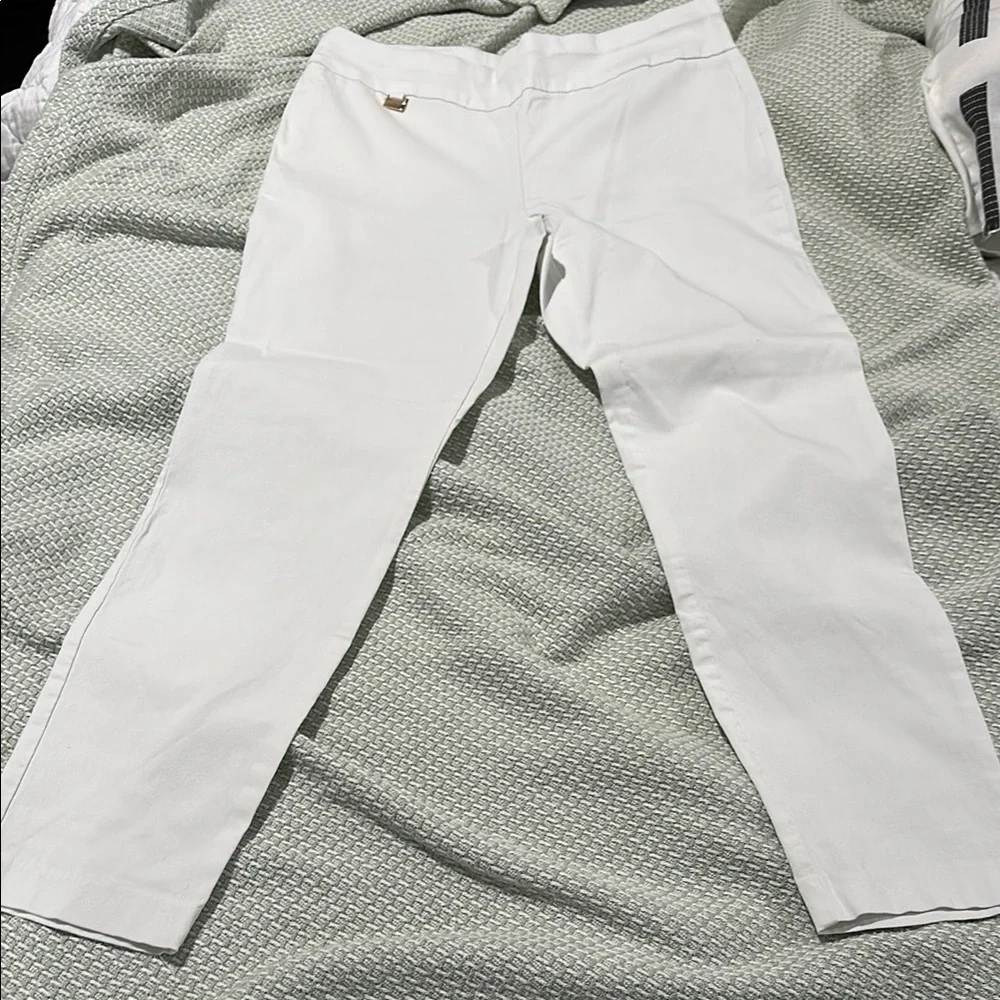 Alfani White Summer Chino Pants 14 - Picture 1 of 4